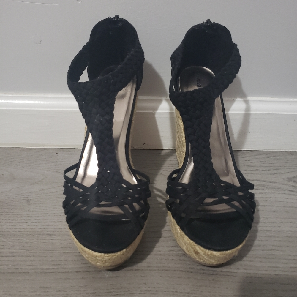Black Knitted Wedges